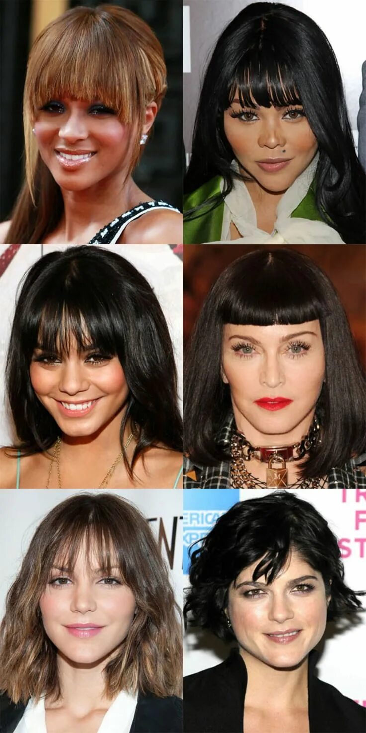Подбор челок по фото The Best (and Worst) Bangs for Diamond Faces Diamond face hairstyle, Face shape 