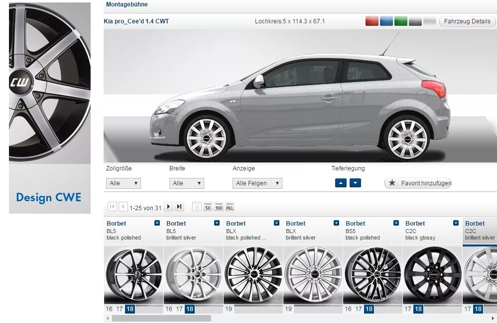 Подбор дисков онлайн с фото Примерка дисков онлайн - KIA Pro_Ceed, 1,4 л, 2008 года колёсные диски DRIVE2