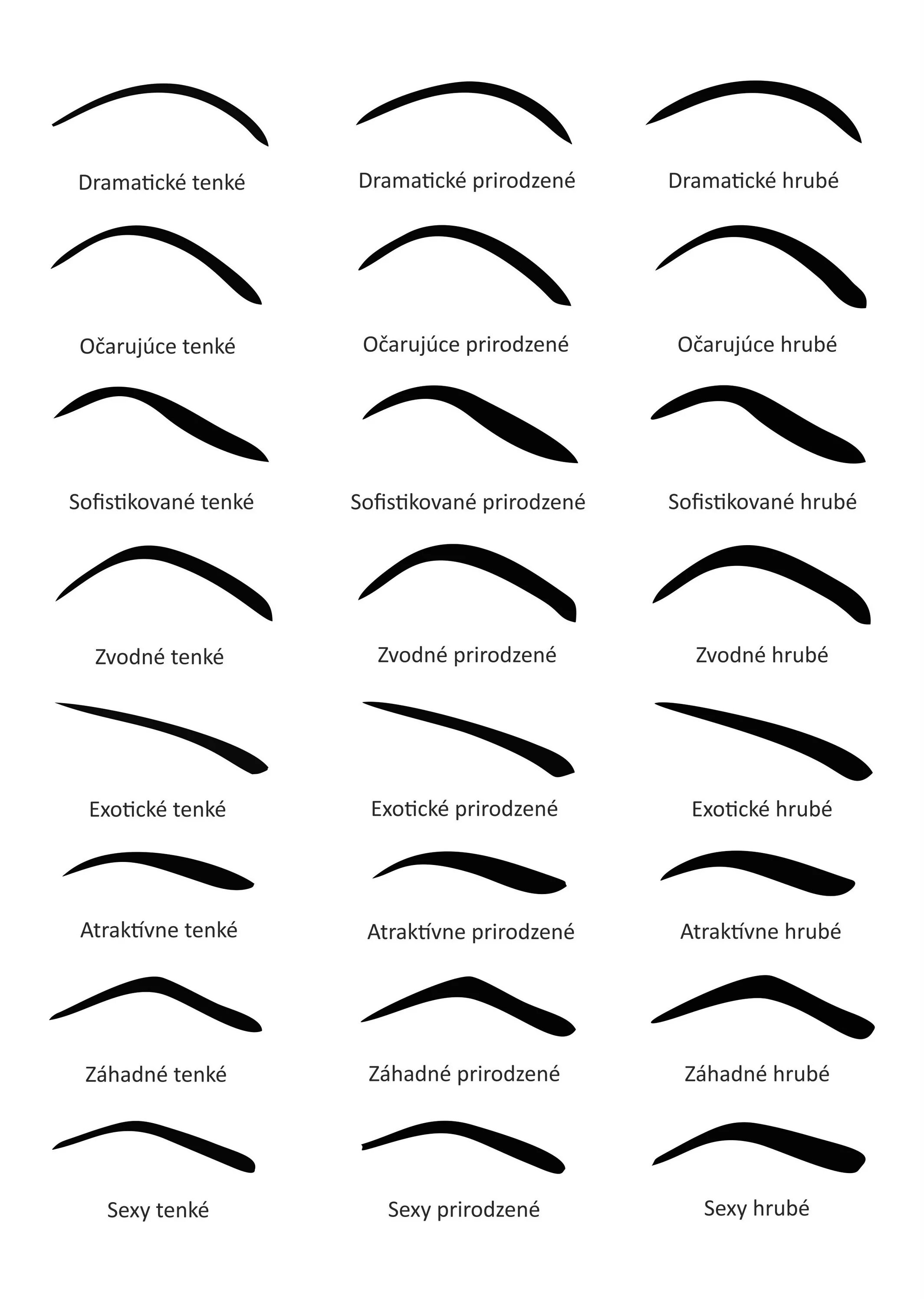 Подбор формы бровей по фото Aký tvar obočia preferujete? http://wink.sk/beauty/makeup/aky-tvar-obocia-chcete