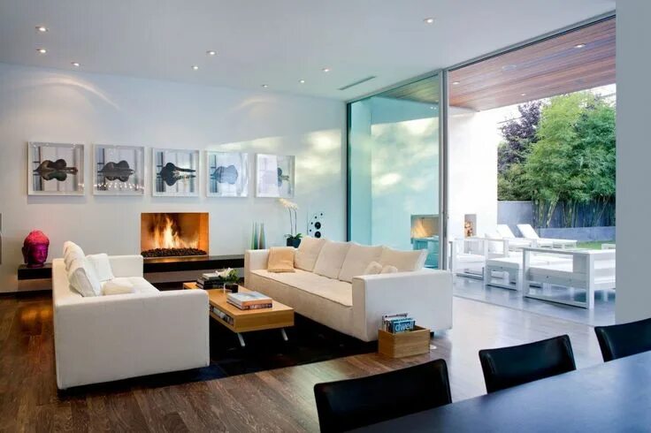 Подбор фото интерьер Современный стиль интерьера в коттедже Casas de un piso, Planos de casas moderna
