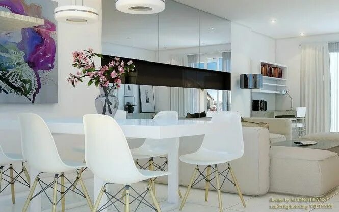 Подбор фото интерьер White Decor Dining Areas Minimalist dining room, Contemporary dining room design