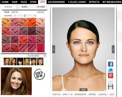 Подбор макияжа по фото бесплатно Сайт Dailymakeover.com отзывы