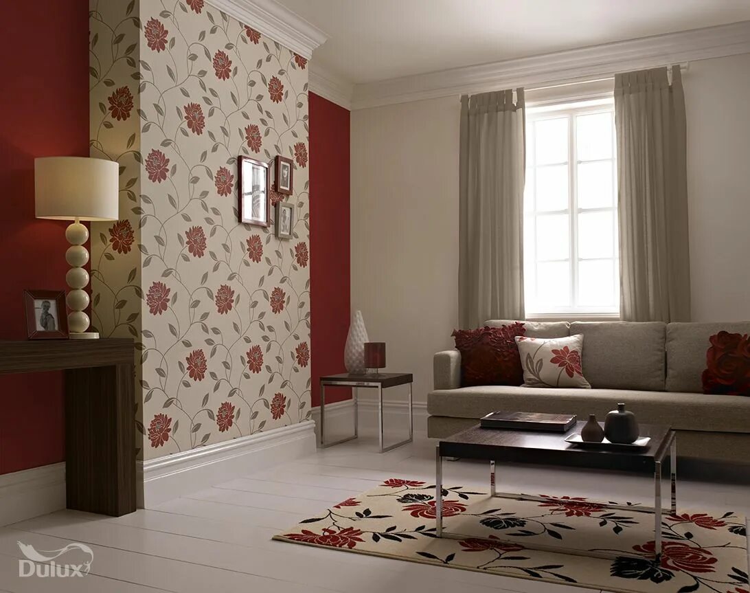 Подбор обоев в интерьере онлайн Find The Perfect Paint Colour for You Dulux Feature wall living room, Wallpaper 