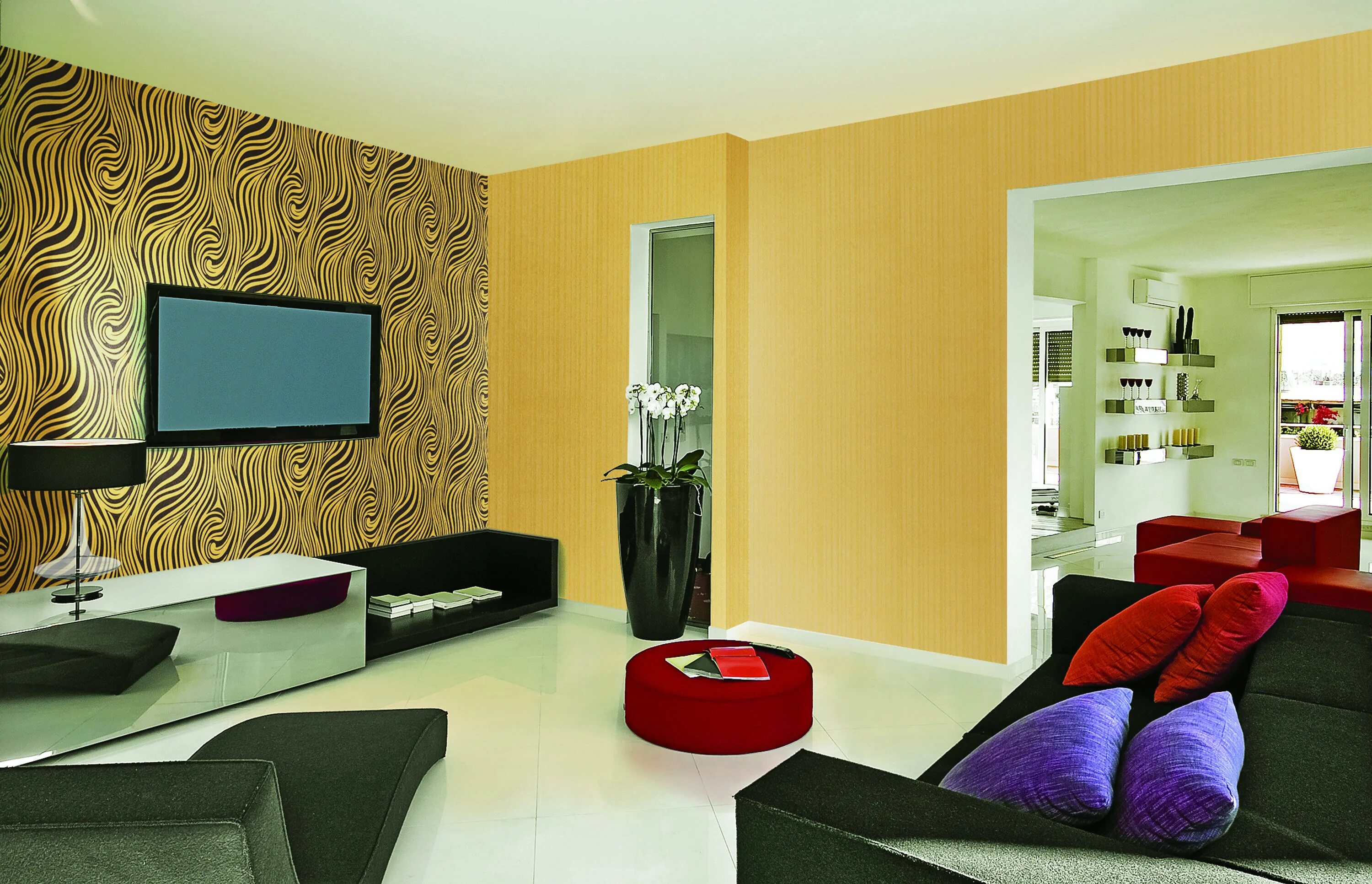 Подбор обоев в интерьере онлайн Versailles - Solid colour wallpaper EDEM 1020-13 Architonic