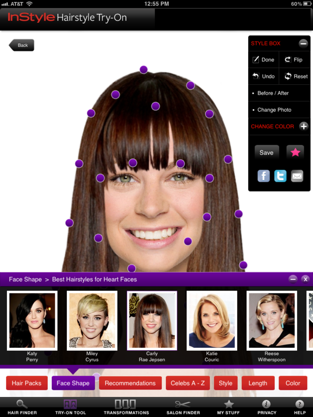 Подбор прически по фото андроид InStyle Hairstyle Try-On on the App Store Try on hairstyles, Hairstyle app, Try 
