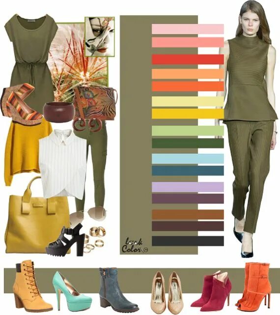 Подбор сочетаний одежде Модные сочетания 2016 LOOKCOLOR Color combinations for clothes, Colour combinati