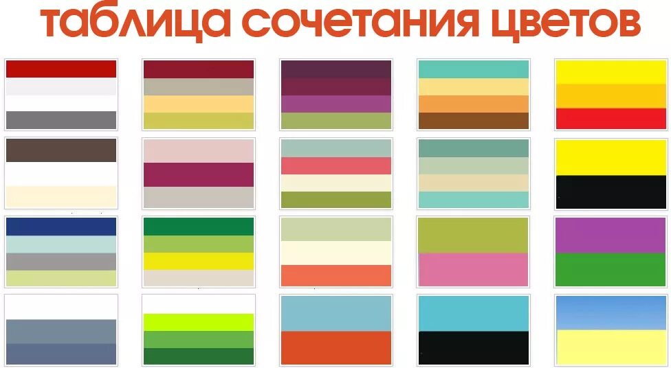 Подбор сочетания цвета одежды Схема сочетания цветов HeatProf.ru