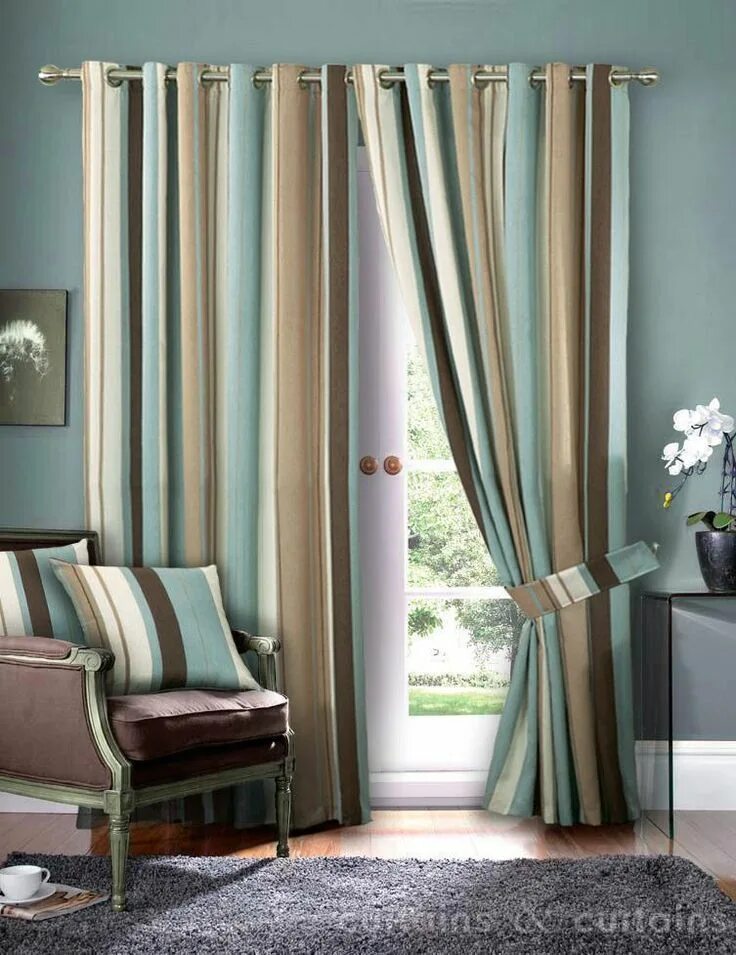 Подбор цвета штор в интерьере duck egg blue colour schemes - Google Search Brown living room, Curtains living 