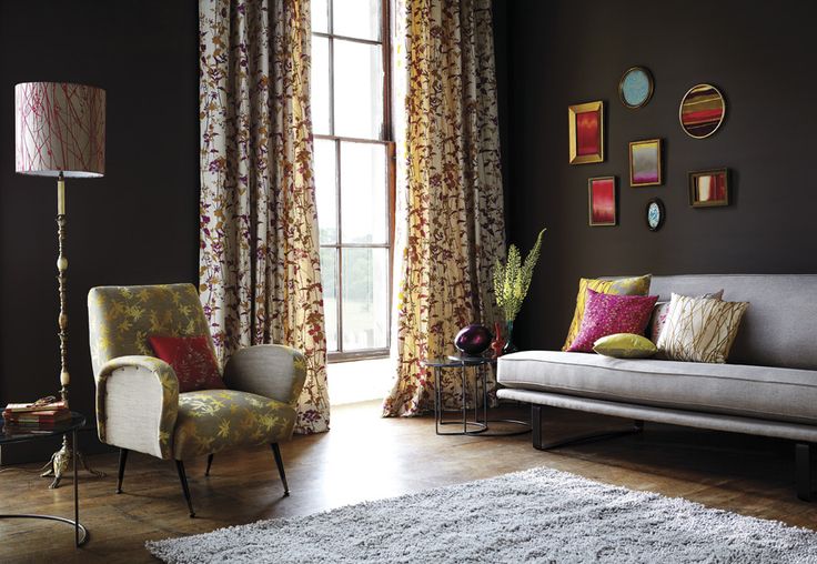 Подбор цвета штор в интерьере онлайн #Colours, #prints and #textures come alive with #beautiful and vibrant botanical