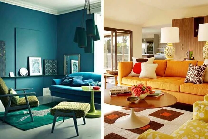Подбор цвета в интерьере онлайн These are analogous color schemes because the colors in each room are so similar