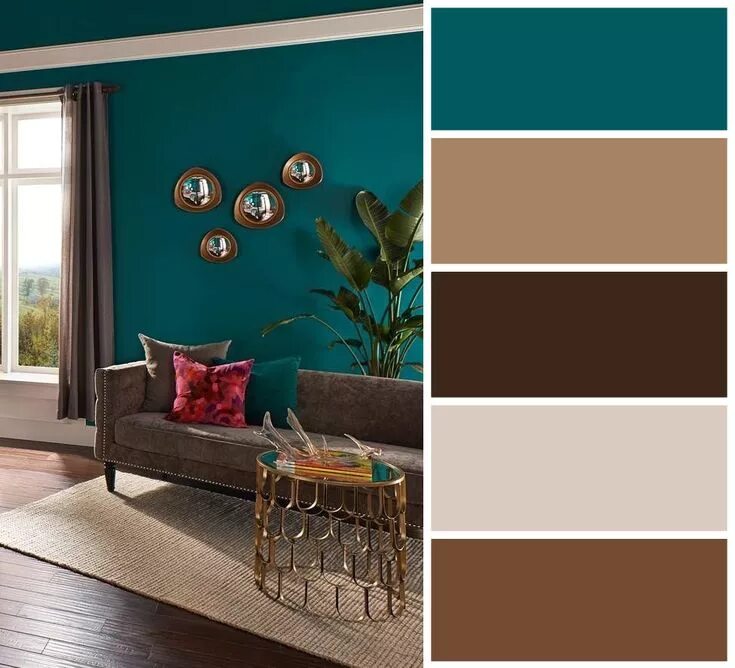 Подбор цвета в интерьере онлайн Mid-century modern color scheme. Насыщенная и стильная цветовая палитра в стиле 