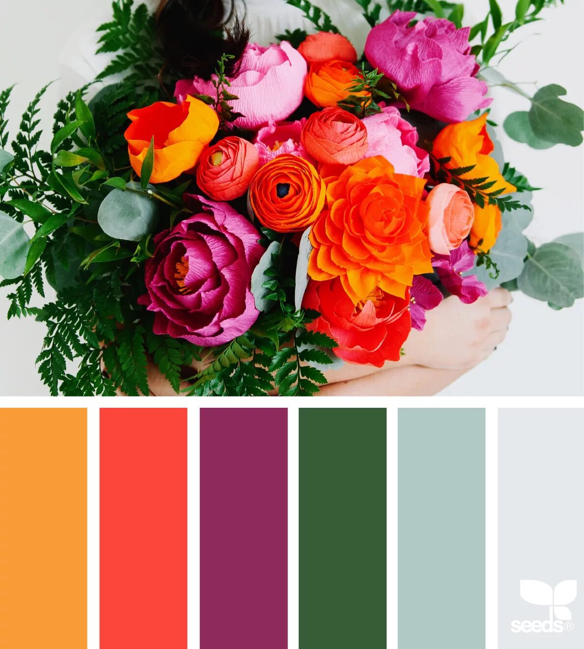 Подбор цветов онлайн по фото бесплатно Papered Flora Seeds color, Seeds color palette, Color palette design