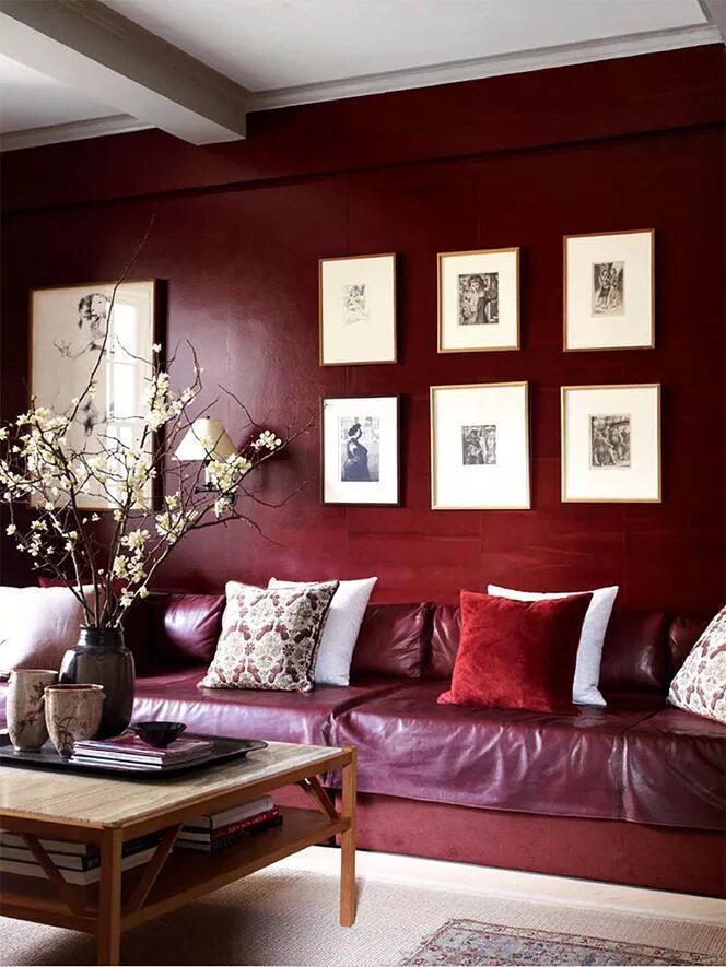 Подбор цветов в интерьере вишневый DigsDigs Interior Decorating and Home Design Ideas Paint colors for living room,