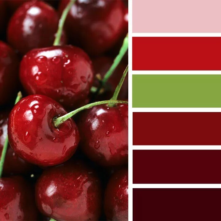 Подбор цветов в интерьере вишневый red and green apple color inspiration #color #apple #red #inspiration Red color 