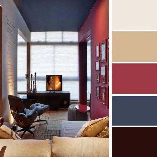 Подбор цветов в интерьере вишневый Бесѣды Coordinating colors, Color palette, Interior