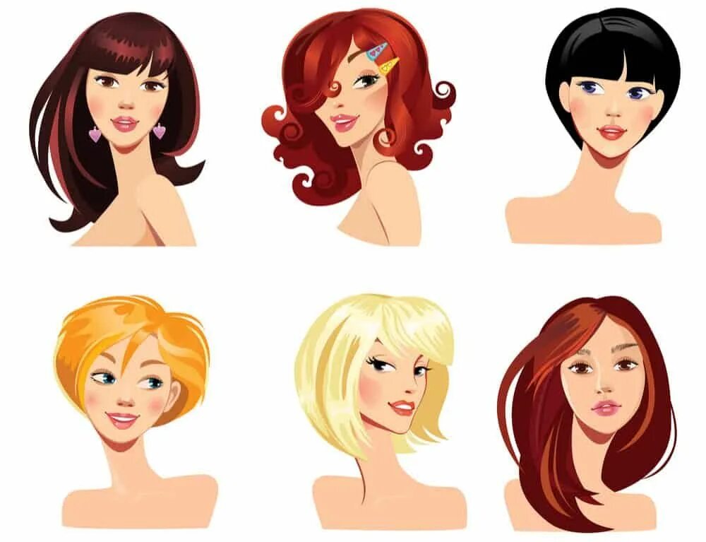 Подбор женской прически Women's hairstyles collage Ilustração de cabelo, Cabelo, Ilustrações