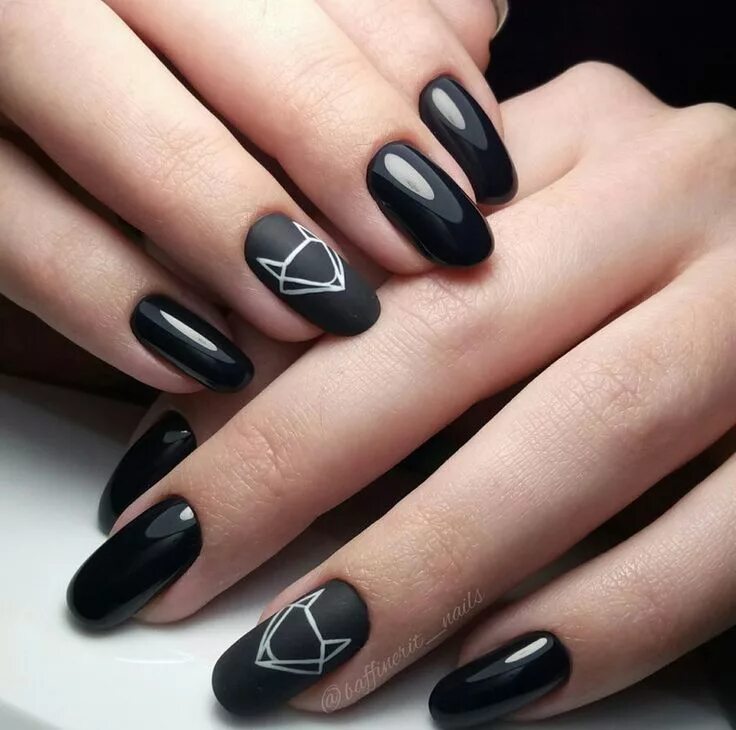 Подборка черного маникюра Маникюр Ногти Fox nails, Pretty nails, Trendy nails
