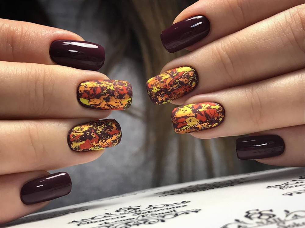 Подборка маникюра на осень Понравилось Dark color nails, Nails, Nail colors