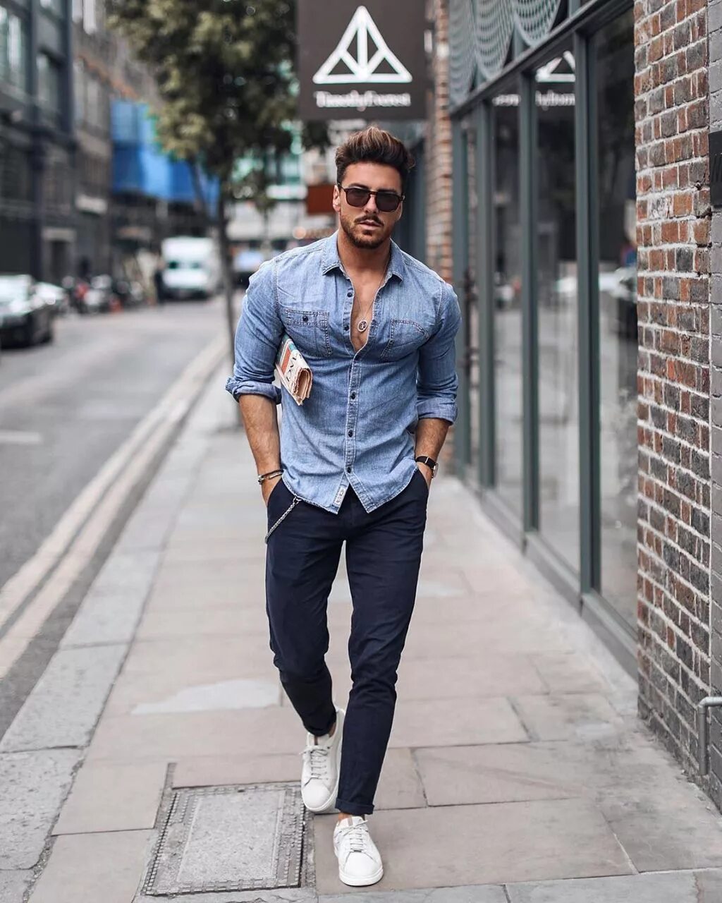 Подборка мужских стилей Camisa jeans masculina: dicas de como usar Camisa jeans masculina, Moda masculin