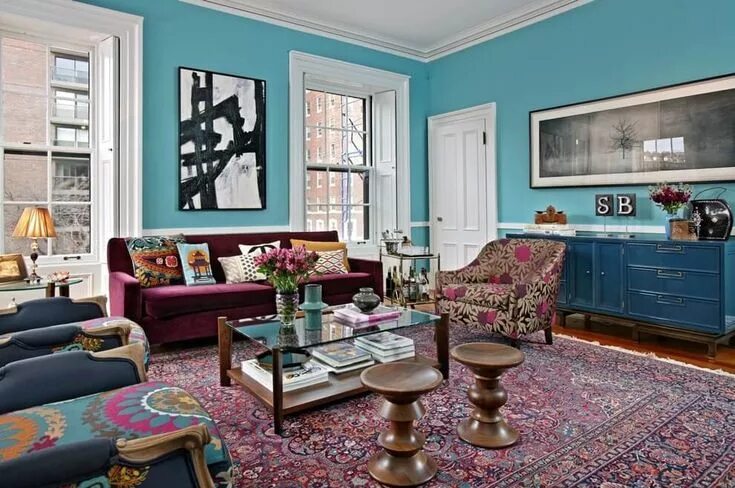 Подборка стилей интерьера Стиль эклектика в интерьере: описание, фото - Rehouz Colorful living room design