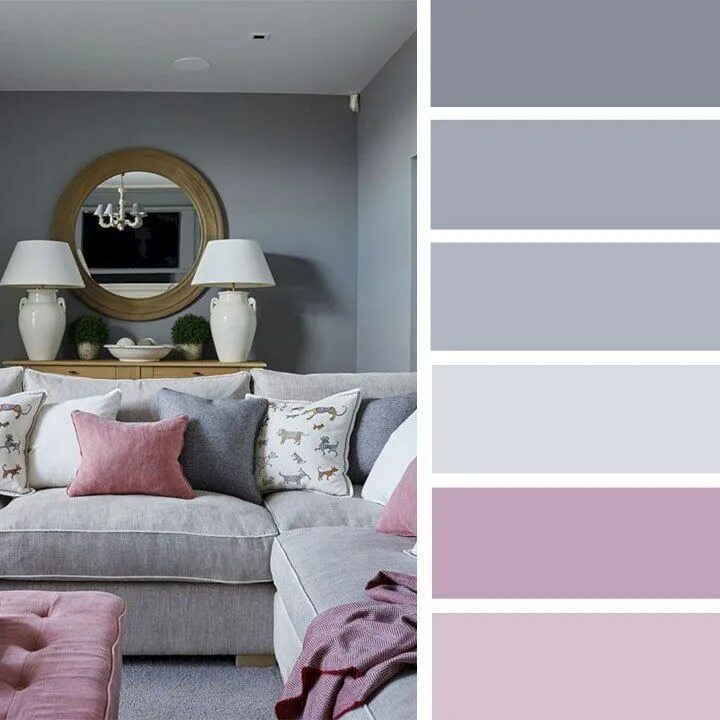 Подборка цветов в интерьере Gray and #blush color scheme - Beautiful color palettes Find 1000s Color palette