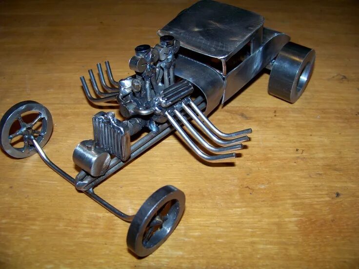Подделки самоделки Hot Rod Coupe Super Gasser Drag Race Coupe Welded Metal Art