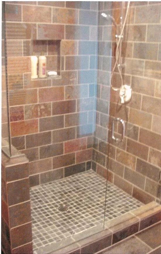 Поддон для душа из кирпича фото Love the color of this tile Haus dekor, Haus dekoration, Wohnung