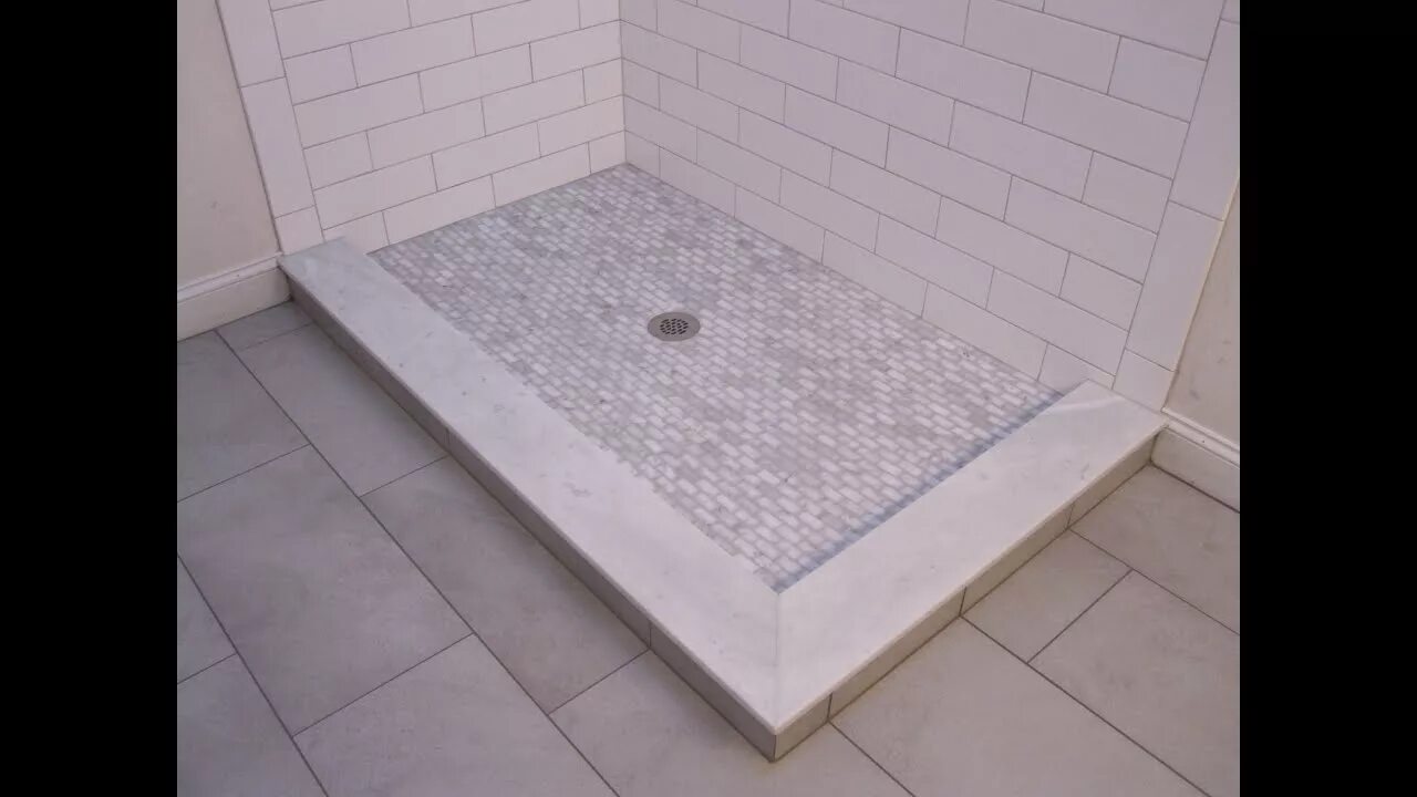 Поддон для душа из плитки фото Large Subway Ceramic Tile Bathroom - YouTube