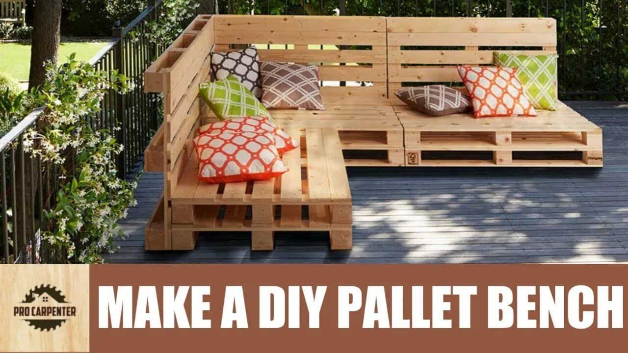 Поддоны деревянные для дачи своими руками How to Make a DIY Pallet Bench? (4 Easy Steps) - YouTube