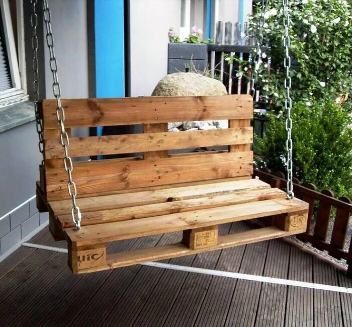 Поддоны деревянные для дачи своими руками Садовые качели. Muebles con palets jardin, Decoración de unas, Muebles de jardin
