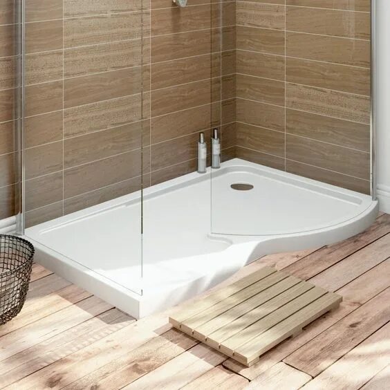 Поддоны для ванной комнаты фото Душевой поддон из искусственного камня Grandex White P-104 Pure Color 120х80 зак