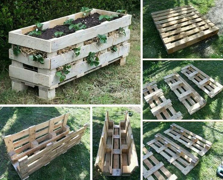 Поддоны поделки своими руками фото DIY Vertical Strawberry Planter from Recycled Pallet Pallet garden ideas diy, Pa