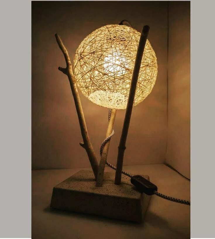 Поделка для взрослых своими руками светильник Luminária de mesa artesanal Украшение дома своими руками, Самодельные домашние п