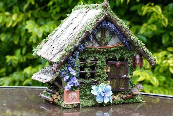 Поделка дом своими руками фото Fairy House With Opening Door Fairy Lights Nite Light - Etsy Fairy house, Fairy 