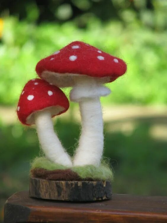 Поделка гриб фото ภ เ г ค к ค ๓* Валяние, Грибы, Валяние иглами