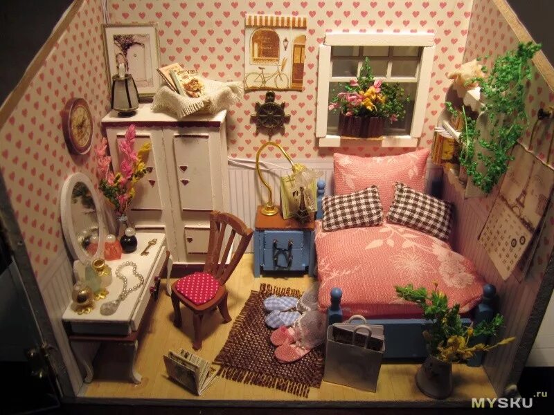 Поделка интерьер комнаты DIY Doll house / Кукольный домик