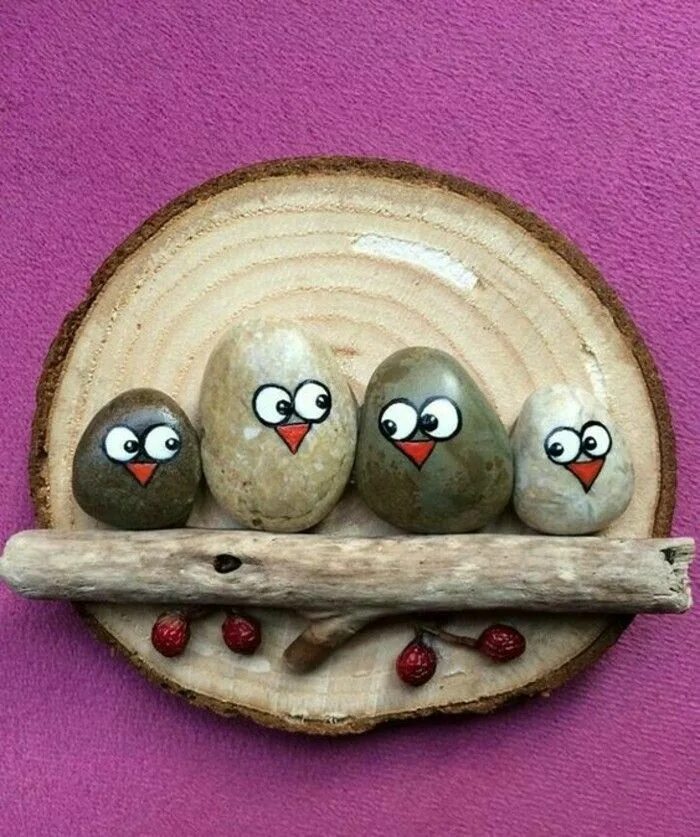 Поделка из камня своими руками фото Steine bemalen: 101 Ideen für eine hübsche DIY Dekoration Rock crafts, Stone cra