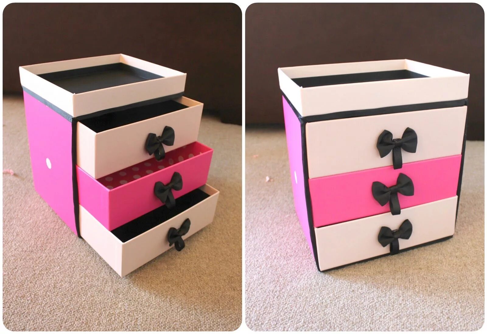 Поделка из коробки фото Peachfizzz: DIY: Make Up Storage Bastelideen, Diy bastelideen, Heimwerkerprojekt