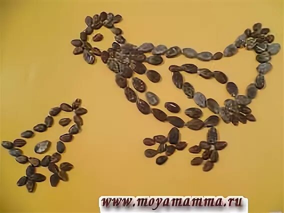 Поделка из косточек арбуза фото Аппликации из арбузных семечек своими руками