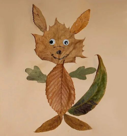 Поделка из листьев фото 30 Idee per Creare Animali con le Foglie Autunnali Progetti d'arte, Disegno con 