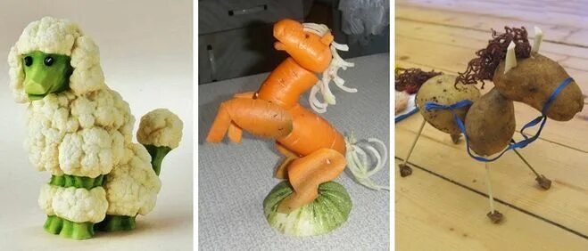 Поделка из овощей и фруктов фото Как сделать поделки из овощей в школу своими руками?