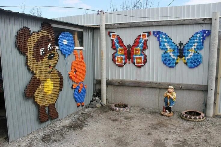 Поделка из пластиковых крышек фото Pin on Hindola