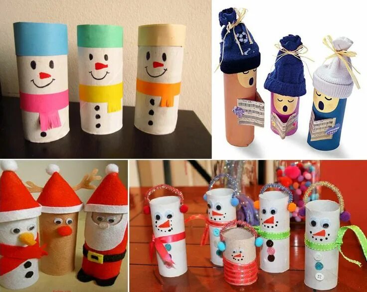 Поделка из втулки фото Con tubos de papel Cheap christmas diy, Christmas crafts diy, Christmas crafts f