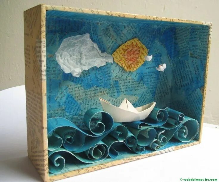 Поделка на тему фото своими руками dioramas de papel de formas geometricas - Pesquisa Google Summer crafts for kids
