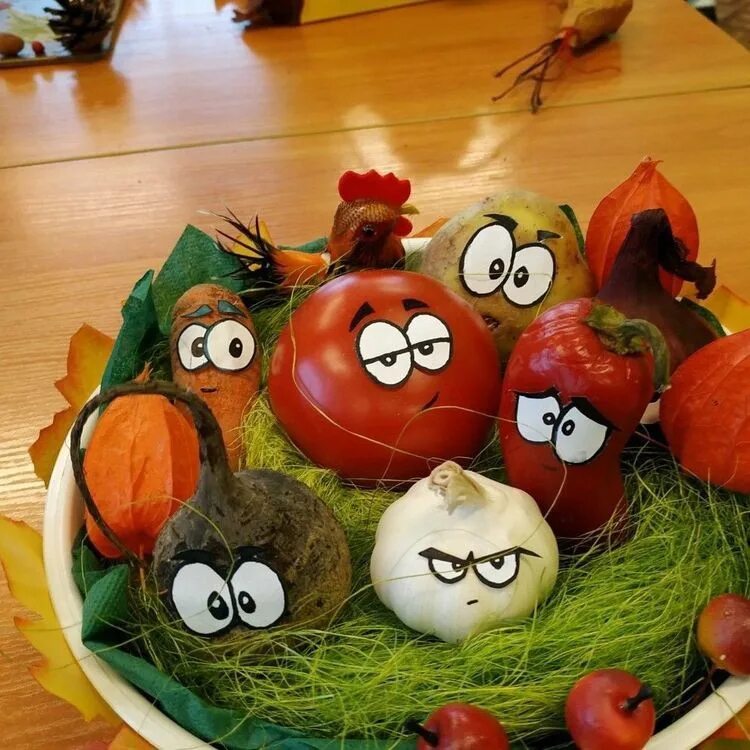 Поделка овощи в корзине с глазами фото ❤ Cheers vegetables with their own hands ❤ 2023 Хэнди Мэнди VK