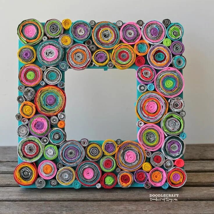 Поделка рамка для фото своими руками Upcycled Rolled Paper Frame DIY Craft! Mestieri fai da te, Lavori di bricolage, 