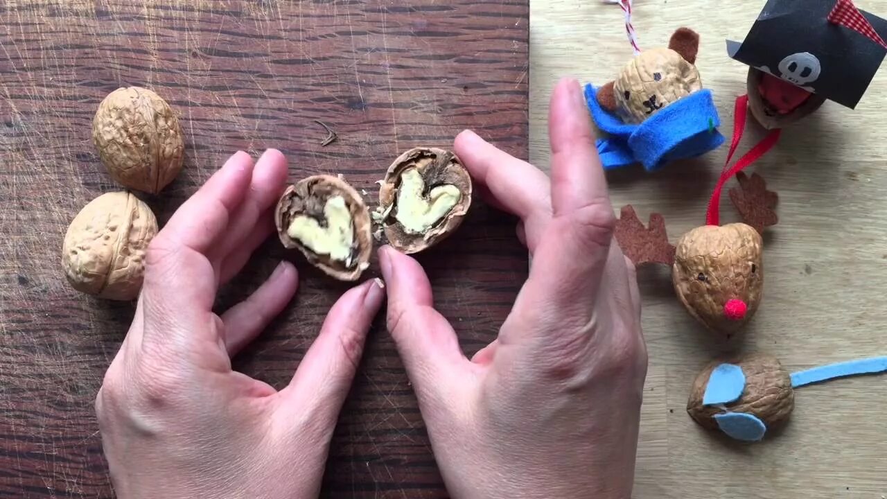 Поделка с грецких орехов фото How to Split a Walnut in Half for Walnut Crafts - YouTube