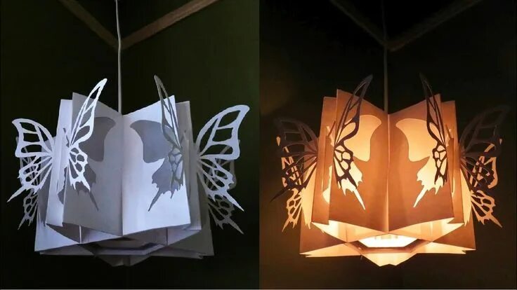 Поделка светильник своими руками для детей Butterfly lamp - learn how to make a butterfly lantern - EzyCraft Оригами лампа,
