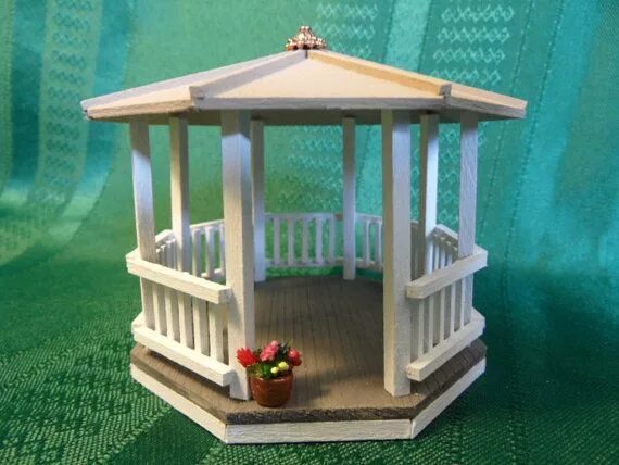 Поделки беседки своими руками Miniature Gazebo for Dollhouse. Quarter Scale. Handmade. Basswood. Not from a Ki