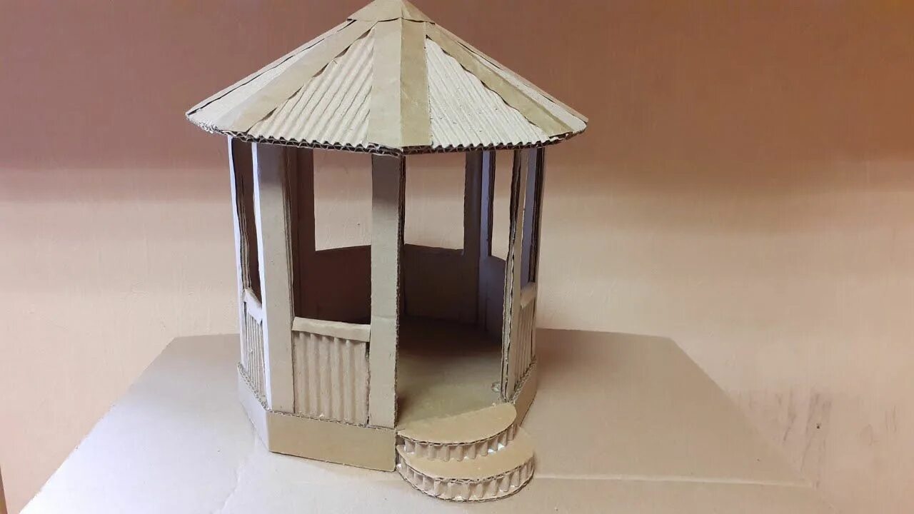 Поделки беседки своими руками How To Make a Cardboard Gazebo . very easy gazebo Как сделать беседка из картона